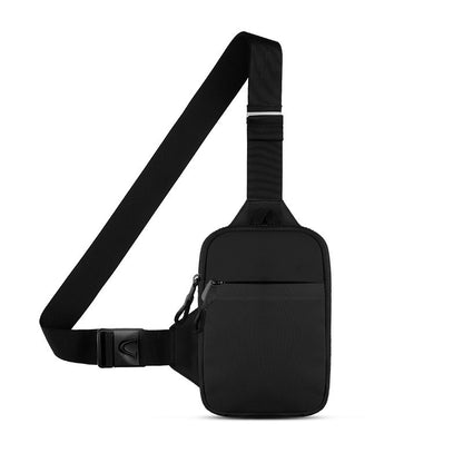 JustGoBag תיק צד קטן יוניסקס קומפקטי בצבע שחור עם רצועה מתכווננת | JusTravel