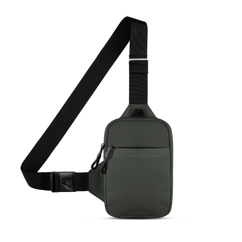 JustGoBag תיק צד קטן יוניסקס קומפקטי בצבע ירוק כהה עם רצועה מתכווננת 