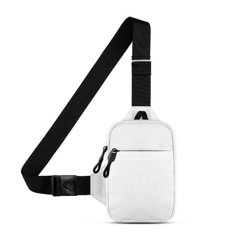 JustGoBag תיק צד קטן יוניסקס קומפקטי בצבע לבן עם רצועה מתכווננת 