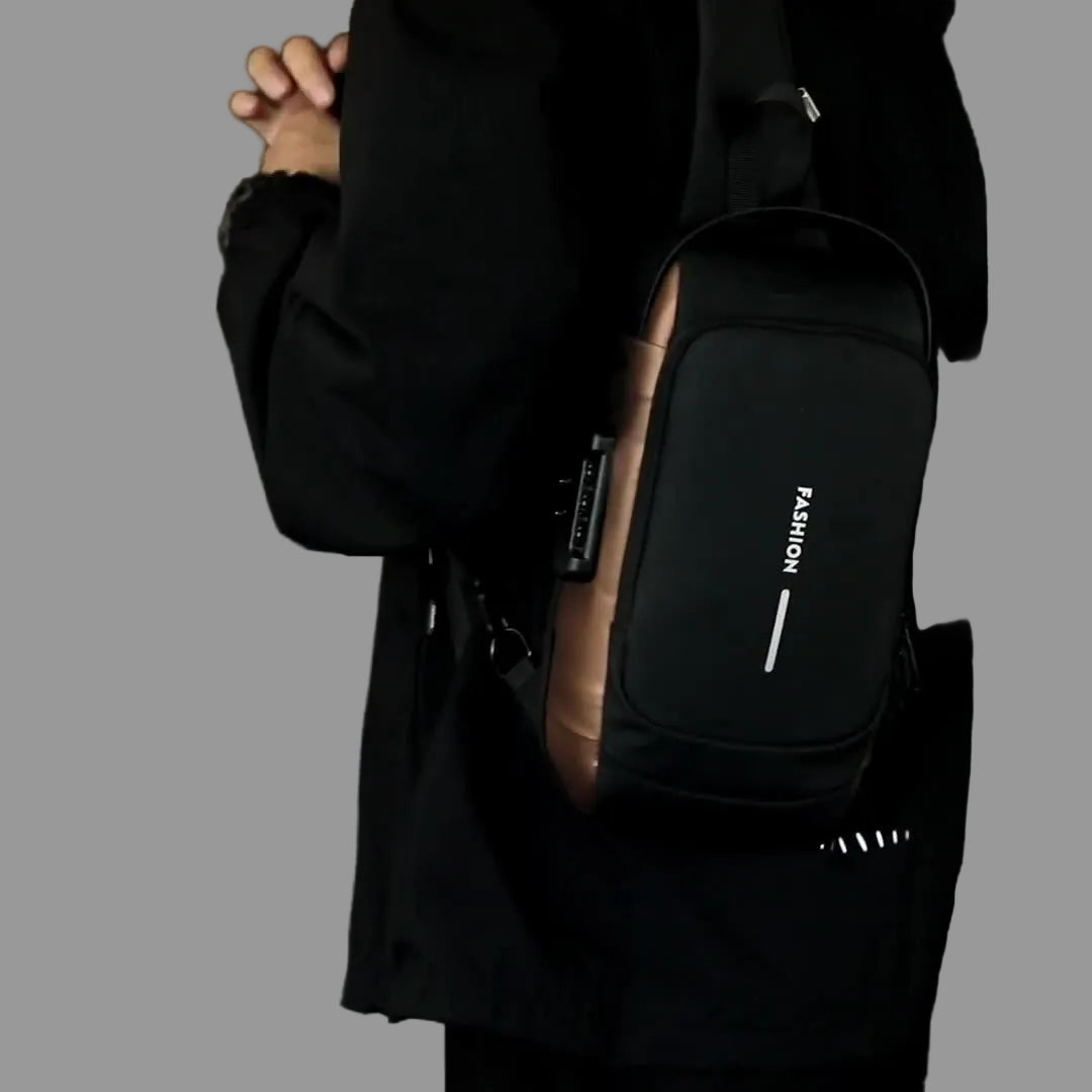 תיק אנטי גניבה עם חיבור USB לטעינה